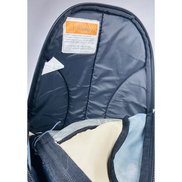 Vintage L.L. Bean Sling Backpack Blue Beige Crossbody Daypack Adjustable Strap main image 10